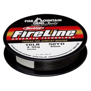 Thread, Berkley® FireLine®, gel-spun polyethylene, smoke, 0.2mm diameter 4-fiber braid, 10-pound test. Sold per 50-yard spool.
