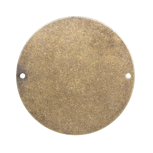 Link, brass, 34mm double-sided flat round blank with (2) 1.4mm holes. Sold per pkg of 4. image number 0