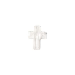 Bead 2pk crystal clear, Celestial Crystal® 14x11mm cross