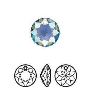 Drop 1pk aquamarine shimmer, Crystal Passions® 14mm pendant classic cut 6430