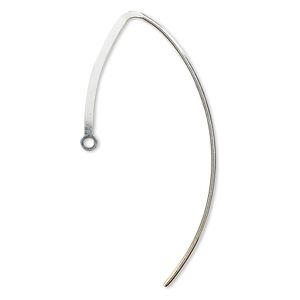 Ear wire 1pkg2 sterling silver, 25mm flat marquise / closed loop, 20 gauge 1 pair