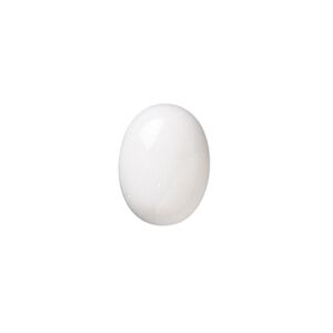 Cabochon, white mountain "jade" (dolomite marble) (natural), 16x12mm calibrated oval, B grade, Mohs hardness 3. Sold per pkg of 14.