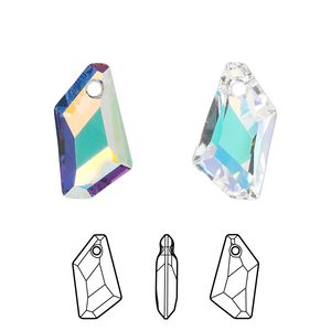 Drop 72pk crystal AB, Swarovski® 18x12mm pendant de-art 6670
