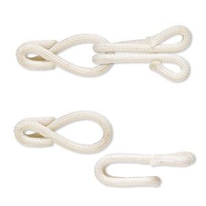 Clasp, hook-and-eye, nylon and "pewter" (zinc-based alloy), ivory, 32x12mm. Sold Individually.