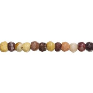 Moukaite jasper 1pkg1, hand-cut faceted rondelle bead natural 17 inch graduated 4x2mm-6x4mm