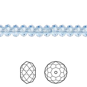 Bead 144pk cool blue, Crystal Passions® Regenerated 6x4mm rondelle 5040