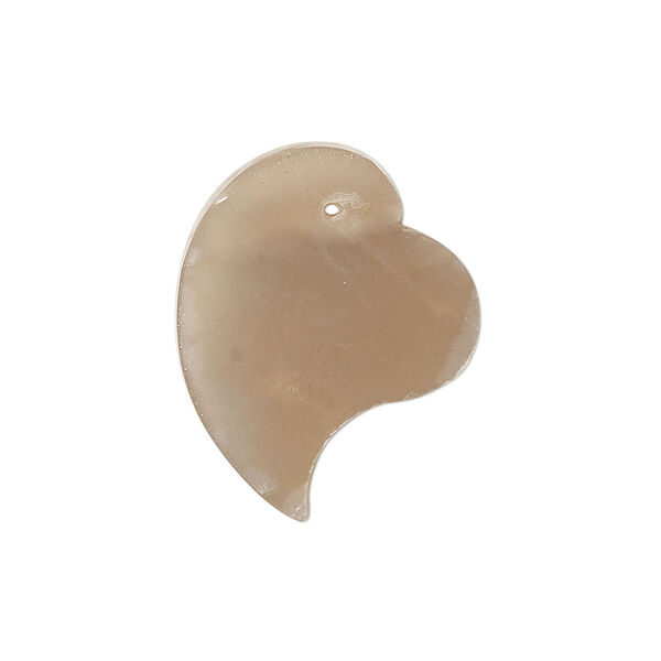 Coffee moonstone 1pkg1, hand-cut top-drilled flat heart drop natural 25x19mm image number 0
