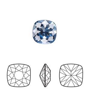 Fancy stone 72pk light sapphire foil back, Swarovski® 12mm cushion 4470