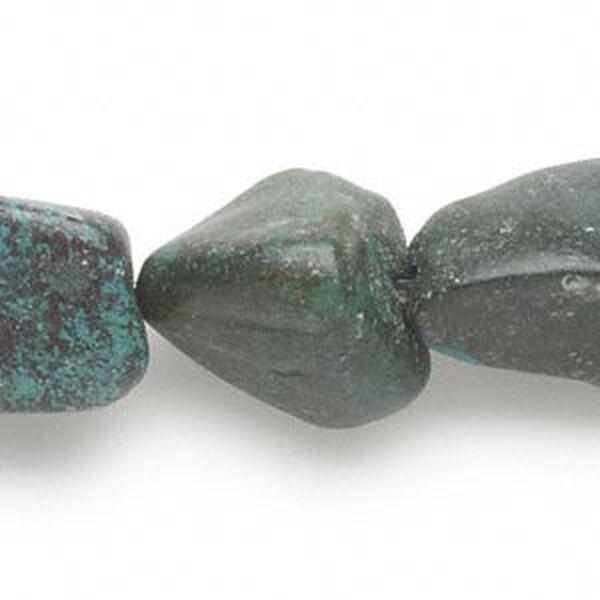 Bead, turquoise (dyed / stabilized), blue, large to extra-large nugget, Mohs hardness 5 to 6. Sold per 15-1/2" to 16" strand. image number 0