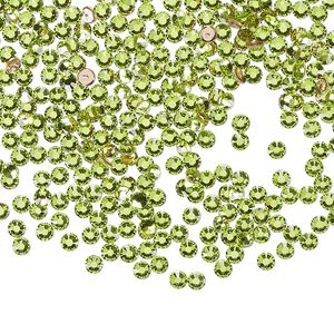 Flat back 144pk citrus green foil back, Crystal Passions® hotfix 2.3-2.5mm round SS8 2038