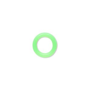 Component, Oh! Ring™, silicone, neon green, 12mm round with 8mm hole. Sold per pkg of 200.