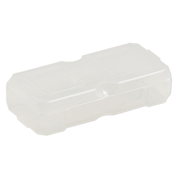 Organizer, Dot Box™, plastic, clear, 2-1/2 x 1-1/4 x 1/2 inch rectangle with pop-up lid. Sold per pkg of 4. image number 2
