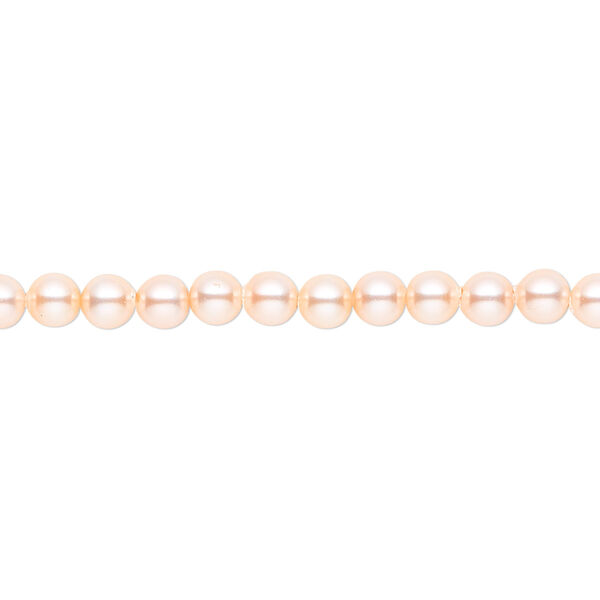 Pearl 100pk peach, Crystal Passions® 4mm round 5810 image number 0