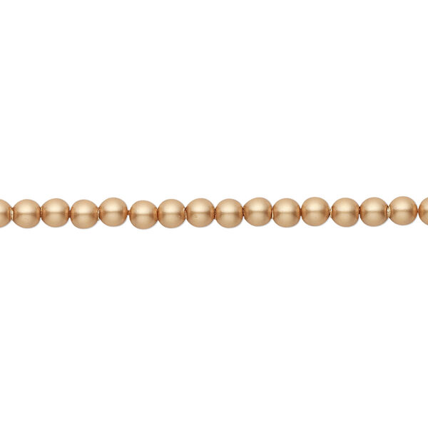 Pearl 100pk vintage gold, Crystal Passions® 3mm round 5810 image number 0