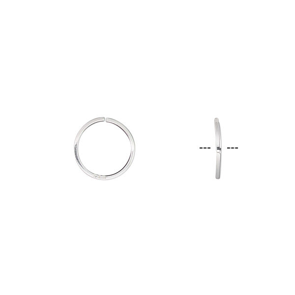 Jump ring, sterling silver, 9mm round square wire, 7.7mm inside diameter, 22 gauge. Sold per pkg of 20. image number 0