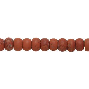 Red jasper 1pkg1, matte rondelle bead natural 8 inch 6x4mm-7x4mm