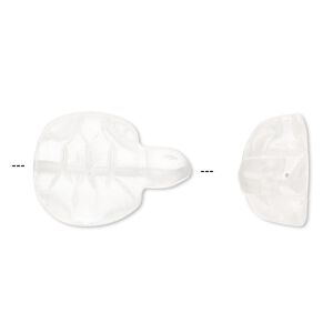 Quartz crystal 1pkg1, hand-cut carved turtle bead natural 23x15mm