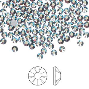 Flat back 1pkg1440, lilac ash AB foil back Preciosa Viva 12® Czech crystal rhinestone 3-3.2mm chaton rose round SS12