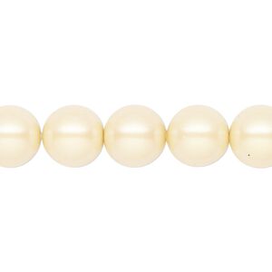 Pearl 50pk pearlescent yellow, Preciosa Czech crystal 10mm round