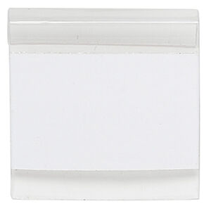 Earring card, PVC plastic, clear, 1-inch square with adhesive front. Sold per pkg of 100.