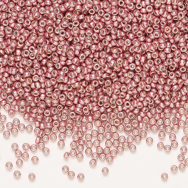 Seed bead, Miyuki 1pkg250g glass, #15 rocaille, Duracoat&reg; opaque galvanized dark coral (RR-4209) image number 0