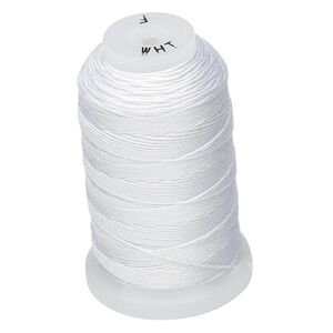 Thread, Purely Silk™, white, size F. Sold per 140-yard spool.