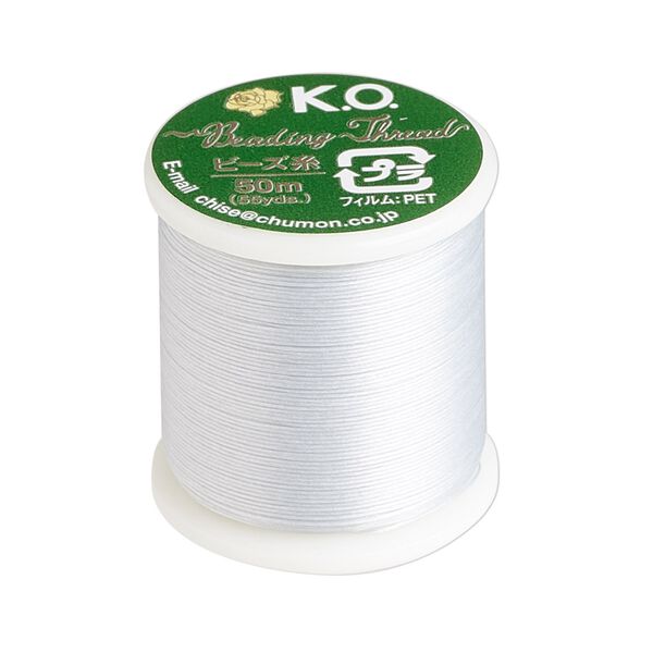 Thread, K.O., waxed nylon, light grey, 0.15mm diameter, 4-pound test. Sold per 55-yard spool. image number 0