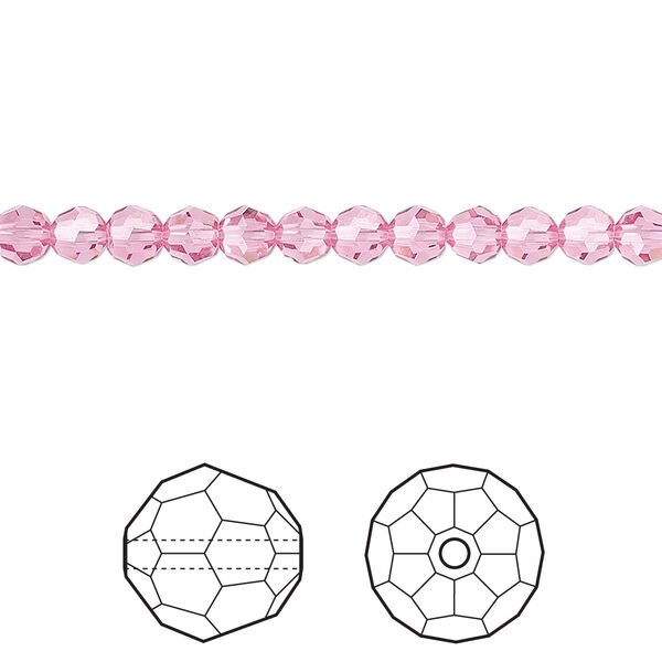 Bead 12pk rose, Crystal Passions® 4mm round 5000 image number 0