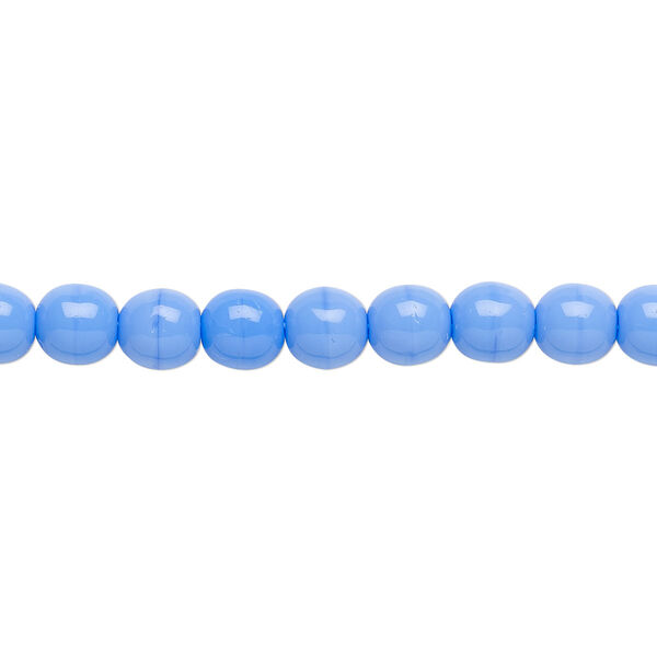 Bead, Czech glass druk, opaque light blue, 6mm round. Sold per 15-1/2" to 16" strand. image number 0