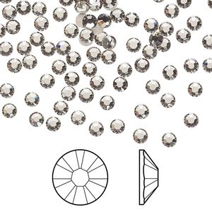 Flat back 144pk black diamond foil back, Crystal Passions® 3-3.2mm rose round SS12 2028