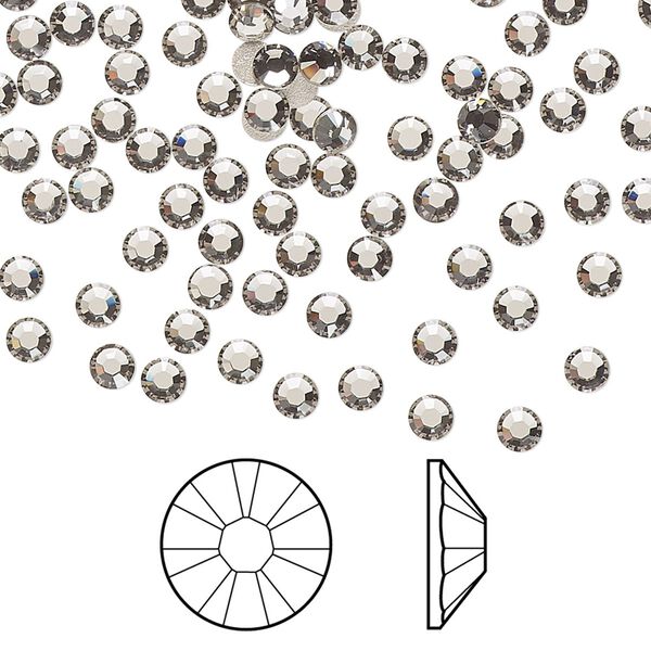 Flat back 144pk black diamond foil back, Crystal Passions® 3-3.2mm rose round SS12 2028 image number 0