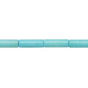 Bead, "turquoise" (resin) (imitation), light blue, 13x4mm round tube. Sold per 15-inch strand.