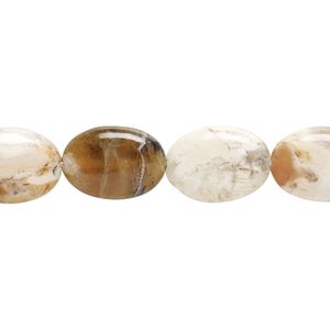 Brandy opal 1pkg1, puffed oval bead natural 15.5-16 inch 14x10mm