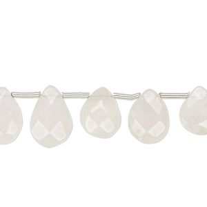 Rose quartz 1pkg17, hand-cut top-drilled faceted puffed teardrop bead natural 10x9mm-13x10mm