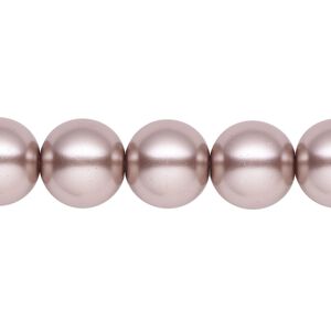Pearl 1pk platinum, Celestial Crystal® 12mm round 15.5-16 inch