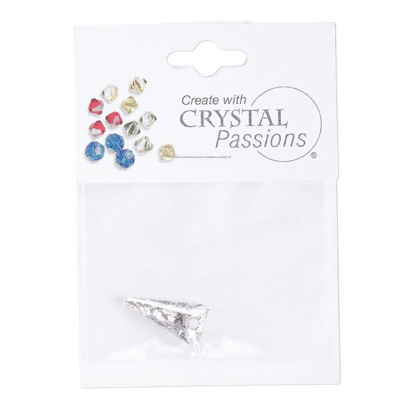 Drop 1pk crystal silver patina foil back, Crystal Passions® 18x10mm pendant spike 6480 image number 0