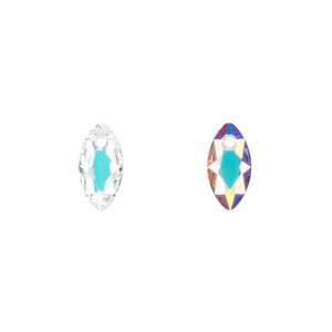 Drop 1pkg1 crystal AB, Crystal Passions&reg; 11.5mm pendant marquise cut 6437