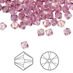 Bead 720pk dark rose, Swarovski® 5mm XILION bicone 5328