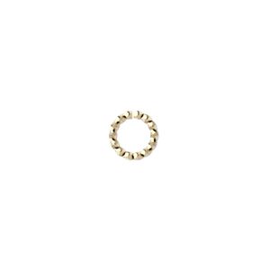 Jump ring, gold-plated brass, 8mm twisted round, 5.8mm inside diameter, 16 gauge. Sold per pkg of 500.