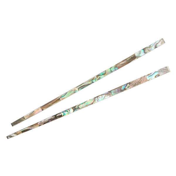 Hair stick, paua shell (assembled), 7 inches with drill hole, Mohs hardness 3-1/2. Sold per 2. image number 0
