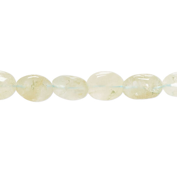 Aquamarine 1pkg1, hand-cut puffed oval bead, 13 inch 8x6mm-10x7mm image number 0
