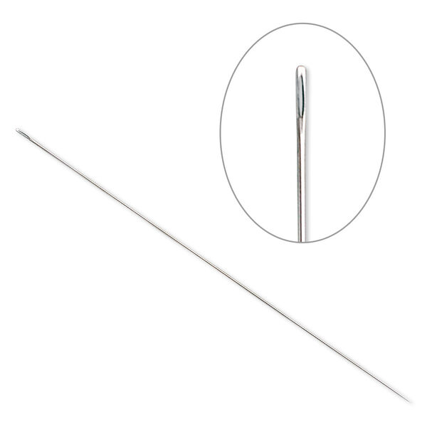 Needle, steel, 0.52mm with 0.62mm eye width, 3-1/2 inches. Sold per pkg of 4. image number 0