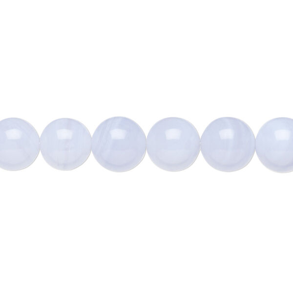 Bead, blue lace agate (natural), 8mm round, B grade, Mohs hardness 6-1/2 to 7. Sold per 15-1/2" to 16" strand. image number 0