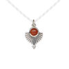 Carnelian / sterling silver 1pkg1, fan drop antiqued 14x11.5mm image number 0