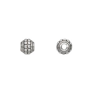 Bead, antique silver-plated "pewter" (zinc-based alloy), 7x6mm rondelle. Sold per pkg of 50.
