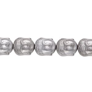Hemalyke™ 1pkg1, matte electroplated Buddha head bead 15.5-16 inch 10x9mm