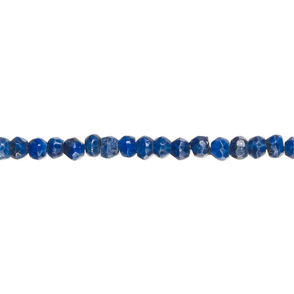 Bead, lapis lazuli (dyed), 3x2mm-5x4mm hand-cut faceted rondelle, C+ grade, Mohs hardness 5 to 6. Sold per 13-inch strand, approximately 120 beads. image number 0