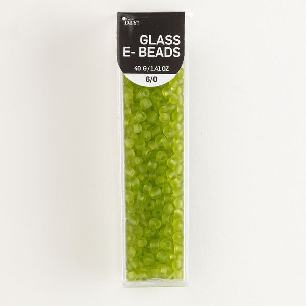 Seed bead, glass, pkg/40g, #6 round, translucent frosted sea green. image number 0