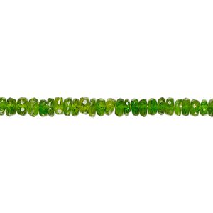 Chrome diopside 1pkg1, hand-cut faceted rondelle bead natural 13 inch 3x1mm-5x3mm