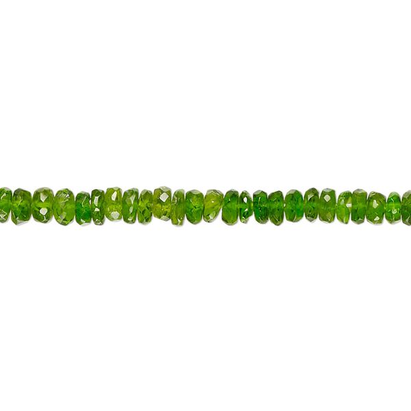 Chrome diopside 1pkg1, hand-cut faceted rondelle bead natural 13 inch 3x1mm-5x3mm image number 0